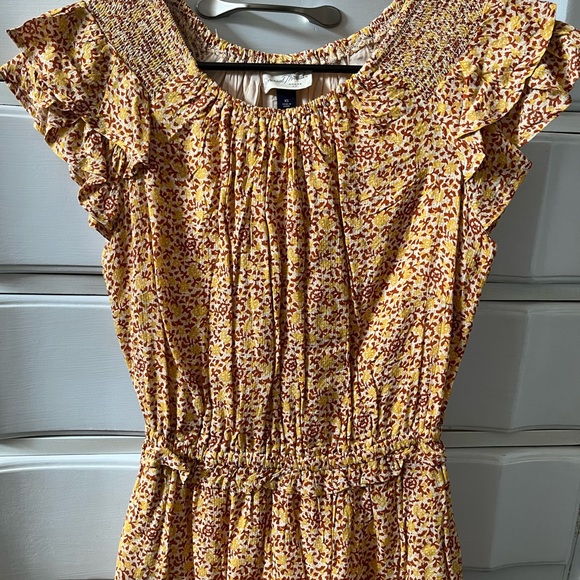 Universal Thread Rust Floral Smocked Midi Dress - Picture 2 of 4